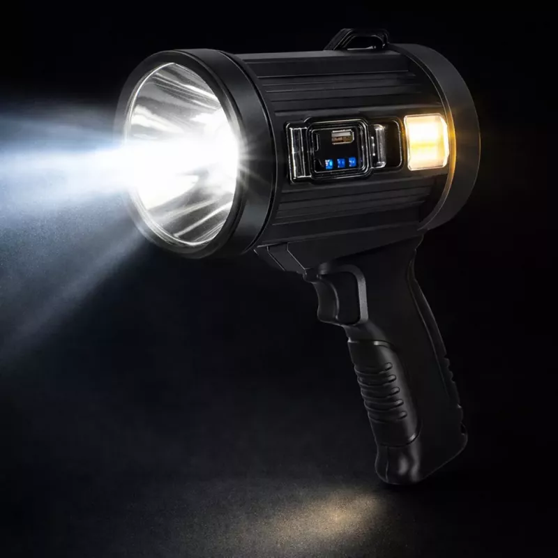 LEAN LED Solar Searchlight Flashlight 6 Modes Powerbank Interchangeable Filters