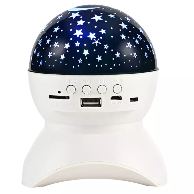 LEAN Night Light Star Projector 3-in-1 Bluetooth LED Speaker Biały