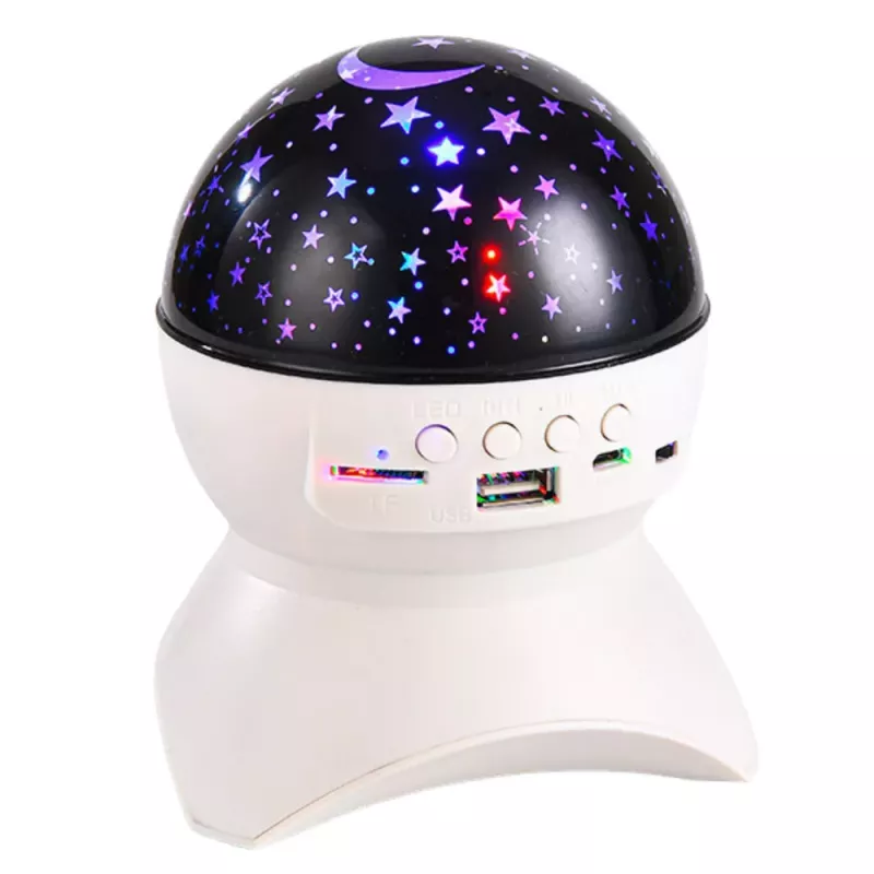 LEAN Night Light Star Projector 3-in-1 Bluetooth LED Speaker Biały