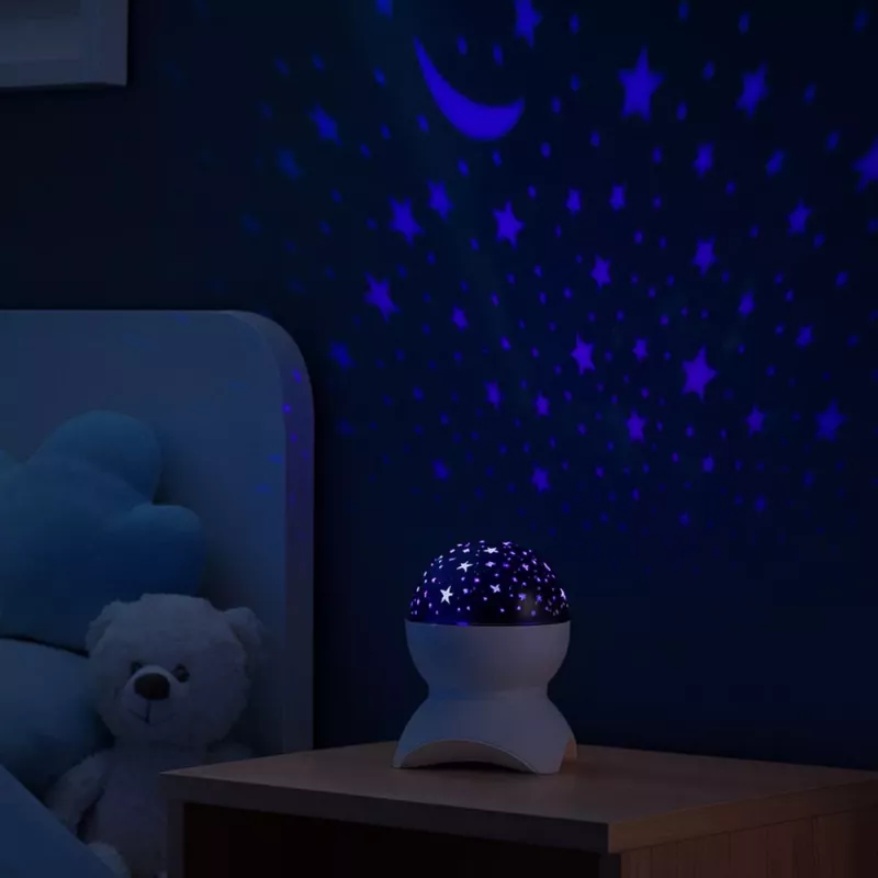 LEAN Night Light Star Projector 3-in-1 Bluetooth LED Speaker Biały