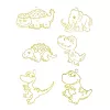 LEAN TOYS DIY Creative Set Stained Glass Keychains Dinosaurs Markers 6 pcs.