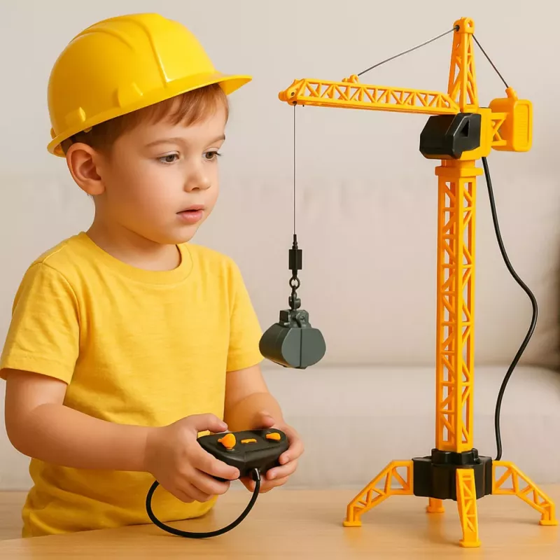 LEAN TOYS Żuraw Budowlany RC na Kablu 360° Obrót 71 cm
