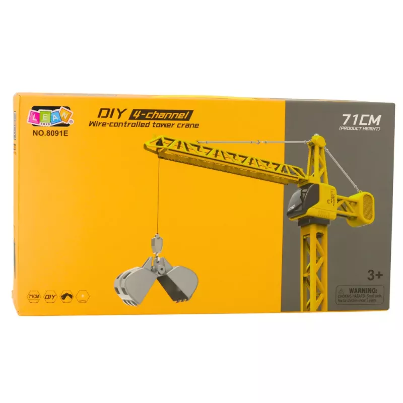LEAN TOYS Żuraw Budowlany RC na Kablu 360° Obrót 71 cm