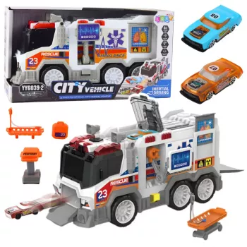 LEAN TOYS Ambulance City Ambulance Medical Vehicle z napędem, światłami i dźwiękami