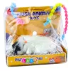 LEAN TOYS Śpiący Biały Kot na Poduszce Figurka z Futrzaną Torbą Dźwięki
