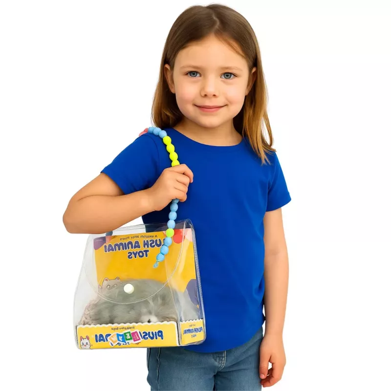 LEAN TOYS Śpiący Husky na Poduszce Figurka z Dźwiękami i Futrzaną Torbą