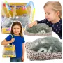 LEAN TOYS Śpiący Husky na Poduszce Figurka z Dźwiękami i Futrzaną Torbą