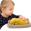 LEAN TOYS Śpiący Labrador na Poduszce Figurka z Futrem Przezroczysta Torba Dźwięki