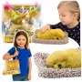 LEAN TOYS Śpiący Labrador na Poduszce Figurka z Futrem Przezroczysta Torba Dźwięki