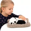 LEAN TOYS Śpiąca Panda na Poduszce Figurka z Futrem i Przezroczystą Torbą