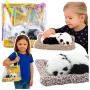 LEAN TOYS Śpiąca Panda na Poduszce Figurka z Futrem i Przezroczystą Torbą