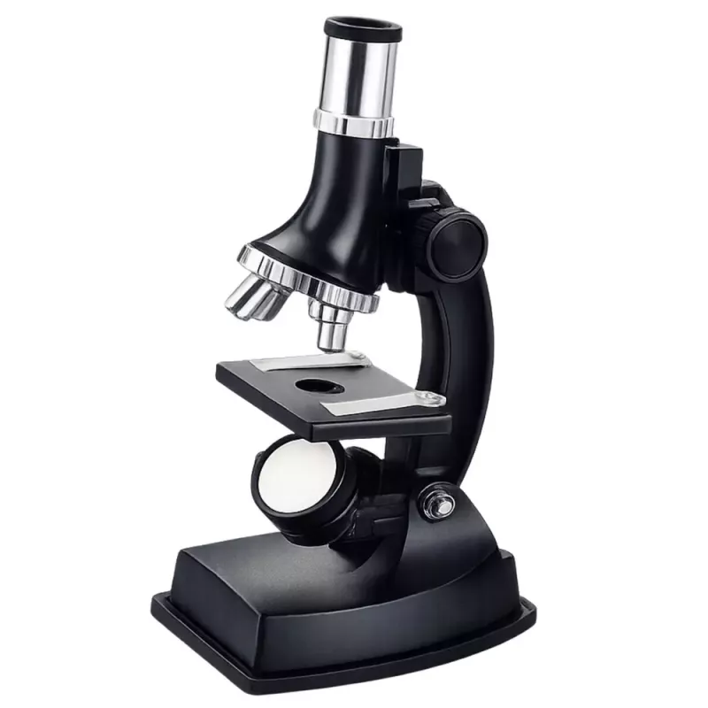 LEAN TOYS Mikroskop edukacyjny dla dzieci z akcesoriami, powiększenie 300x - 1200x