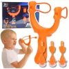 LEAN TOYS Zestaw Strzelecki Gra Zręcznościowa Proca z Dartami z Przyssawkami 3 szt.