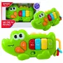LEAN TOYS Interaktywne Pianino Muzyczne dla Maluchów Krokodyl Koraliki Zielony