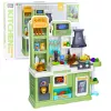 LEAN TOYS Kuchnia dla dzieci z obiegiem wody, zmieniającą kolor żywnością i parą, zielona, 64 elementy