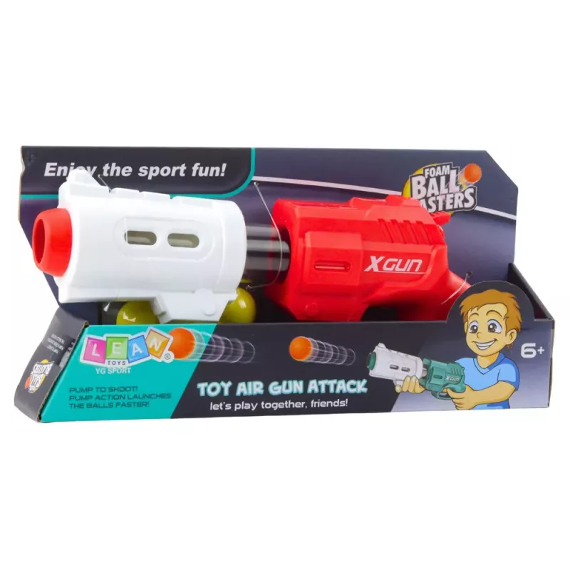 LEAN TOYS Pistolet do miękkich piankowych kulek XGUN Czerwony 6 szt.