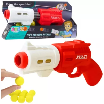 LEAN TOYS Pistolet do miękkich piankowych kulek XGUN Czerwony 6 szt.