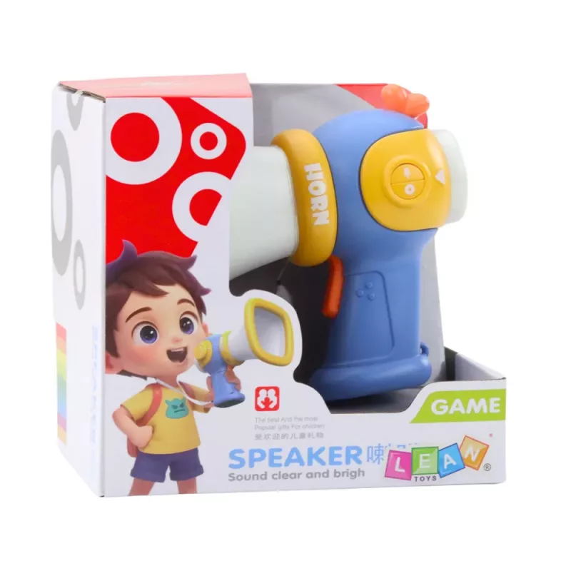 LEAN TOYS Megafon dla Dzieci Zmieniacz Głosu Efekty Świetlne Niebieski