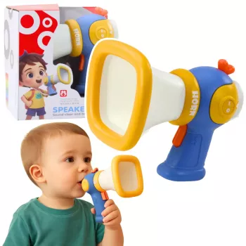 LEAN TOYS Megafon dla Dzieci Zmieniacz Głosu Efekty Świetlne Niebieski