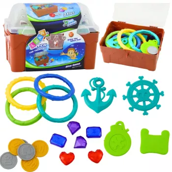 LEAN TOYS Zestaw Skarbów do Nurkowania i Zabaw Wodnych, Brązowy, 21 szt.