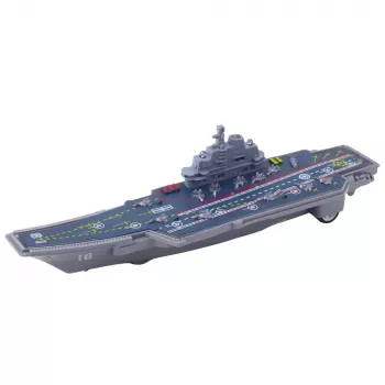 LEAN TOYS Lotniskowiec wojskowy ze światłami i dźwiękami, napęd tarcia, 24 cm