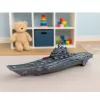 LEAN TOYS Lotniskowiec wojskowy ze światłami i dźwiękami, napęd tarcia, 24 cm