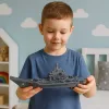 LEAN TOYS Lotniskowiec wojskowy ze światłami i dźwiękami, napęd tarcia, 24 cm