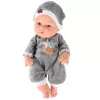 LEAN TOYS Baby Doll w szarej piżamie i czapce, ruchome ręce i nogi, 30 cm