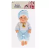 LEAN TOYS Baby Doll in Blue Pajamas, Hat, Movable Arms and Legs, 30cm