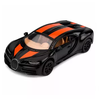 LEAN TOYS Samochód Sportowy Metalowy Światła Dźwięk Napęd Pull-Back Czarny 1:32