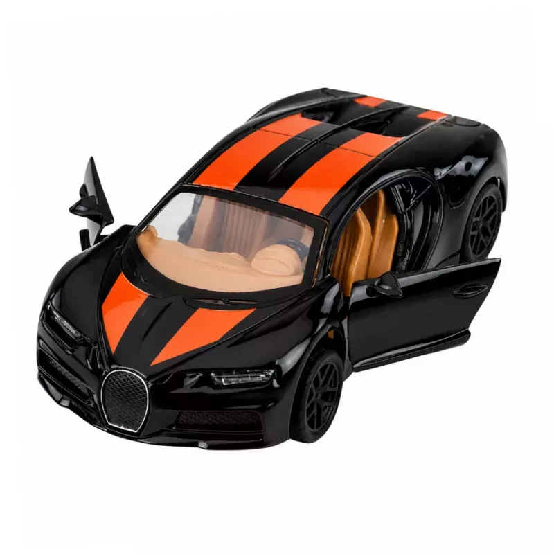 LEAN TOYS Samochód Sportowy Metalowy Światła Dźwięk Napęd Pull-Back Czarny 1:32