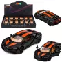 LEAN TOYS Samochód Sportowy Metalowy Światła Dźwięk Napęd Pull-Back Czarny 1:32