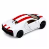 LEAN TOYS Samochód Sportowy Metalowy Światła Dźwięki Napęd Pull-Back Biały 1:32