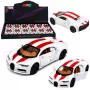 LEAN TOYS Samochód Sportowy Metalowy Światła Dźwięki Napęd Pull-Back Biały 1:32