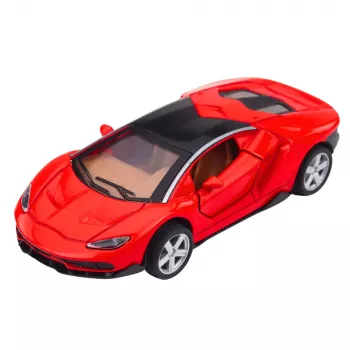 LEAN TOYS Samochód Sportowy Metal Otwierane Drzwi Światła Dźwięki Czerwony 1:32