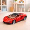 LEAN TOYS Samochód Sportowy Metal Otwierane Drzwi Światła Dźwięki Czerwony 1:32