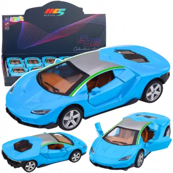 LEAN TOYS Samochód Sportowy Metal Napęd Światła Dźwięki Niebieski 1:32