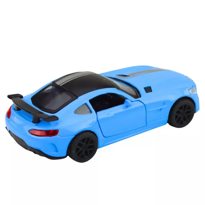 LEAN TOYS Sports Car Metal Opening Doors Lights Sounds Blue 1:32