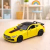 LEAN TOYS Samochód Sportowy Metal Otwierane Drzwi Światła Dźwięki Żółty 1:32
