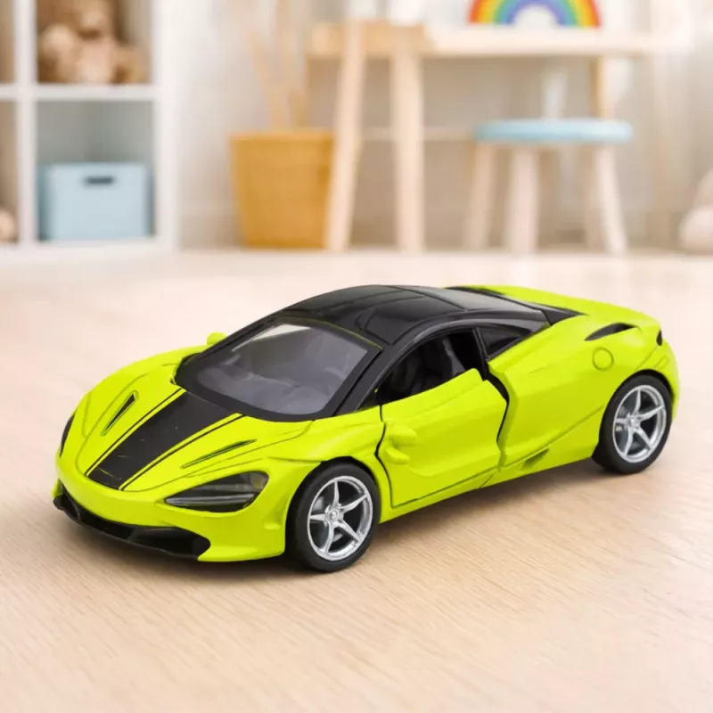 LEAN TOYS Samochód Sportowy Metal Napęd Światła Dźwięki Zielony 1:32