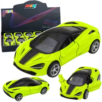 LEAN TOYS Samochód Sportowy Metal Napęd Światła Dźwięki Zielony 1:32