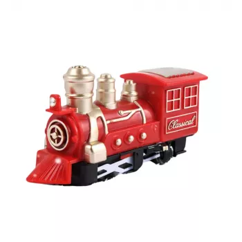 LEAN TOYS Classic Mini Train Zestaw Lokomotywa Wagony Tory Zasilany Bateriami 13 szt.