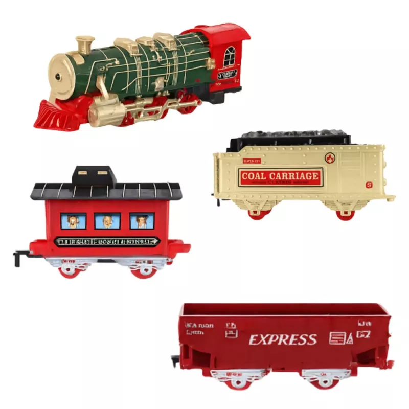 LEAN TOYS Electric Train Classic Train z efektami świetlnymi, dźwiękowymi i dymu, 24 elementy