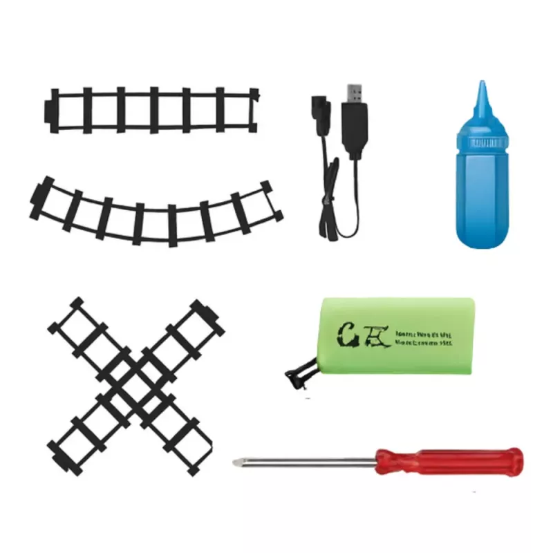 LEAN TOYS Electric Train Classic Train z efektami świetlnymi, dźwiękowymi i dymu, 24 elementy