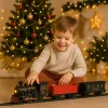 LEAN TOYS Elektryczny zestaw pociągu z lokomotywą, wagonami, torami, światłami i dźwiękami