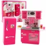 LEAN TOYS Zestaw Kuchenny dla Lalek Lodówka Piekarnik Akcesoria Różowy