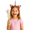 LEAN TOYS Zestaw opaska z rogiem, uszami i różdżką Jednorożec