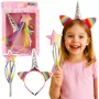 LEAN TOYS Zestaw opaska z rogiem, uszami i różdżką Jednorożec