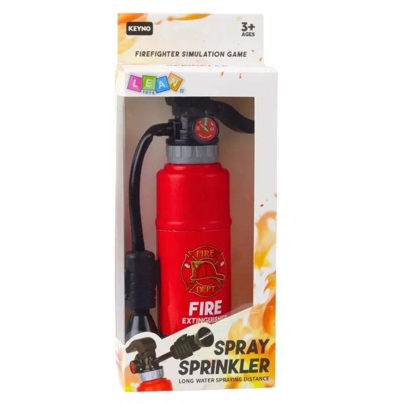 LEAN TOYS Zabawkowa Gaśnica dla Małego Strażaka z Funkcją Spryskiwania Wodą