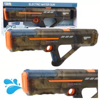 LEAN TOYS Elektryczny pistolet na wodę karabinowy, ładowalny, przezroczysty czarny, 55 cm